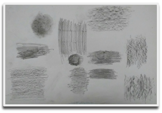 exemplo para criar texturas no desenho - imprimindo superfícies no papel
